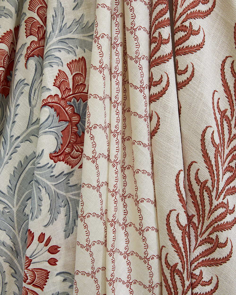 CINNY red, white and blue fabrics